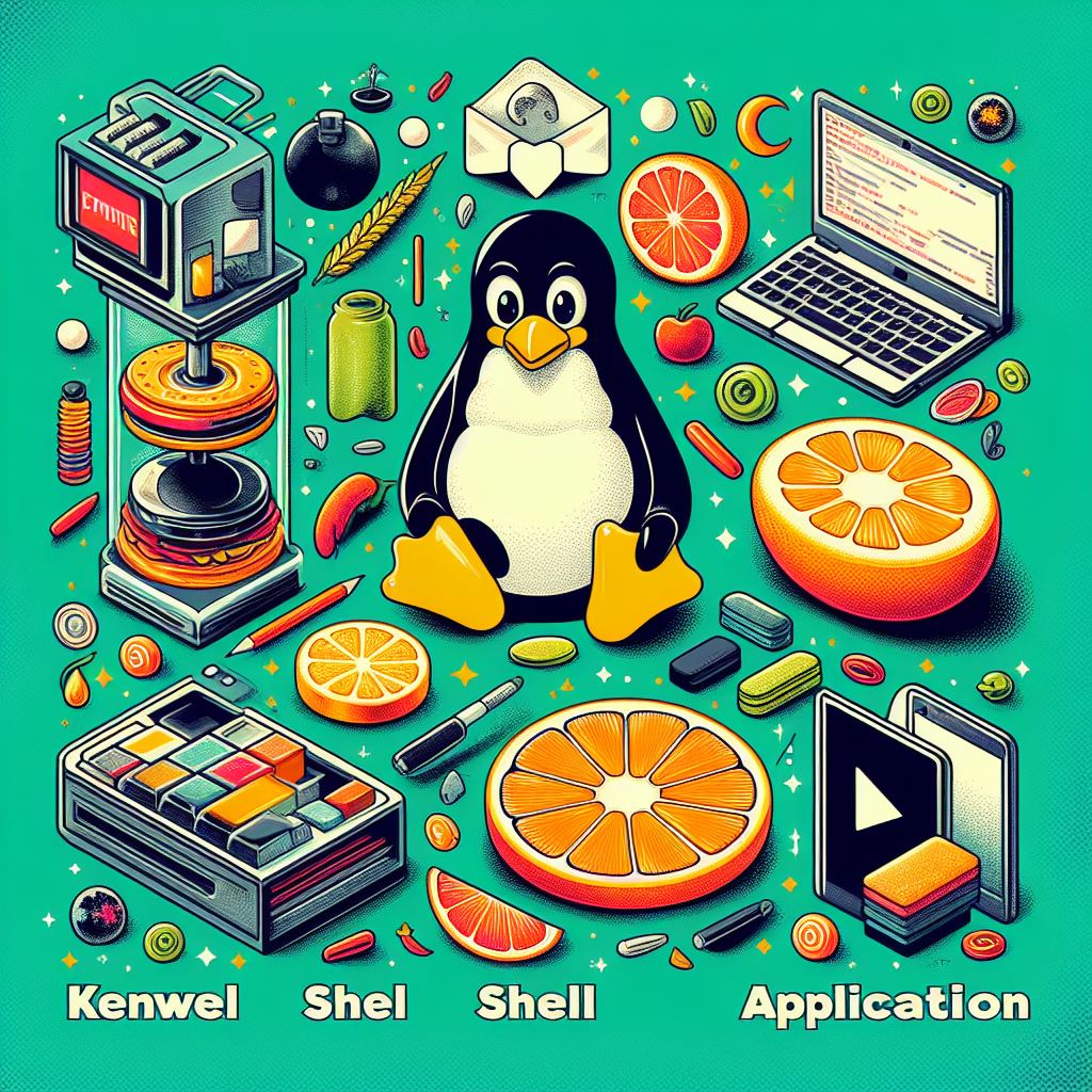 Kernel: Think of the kernel as the boss of the operating system. It manages the hardware resources of the computer, like the CPU (the brain), memory (the short-term memory), and devices (like printers or keyboards). It makes sure everything runs smoothly and helps different parts of the computer talk to each other. Shell: Imagine the shell as the interpreter or translator between you (the user) and the kernel. It's like your assistant that takes your commands in plain English (or whatever language you speak) and tells the kernel what you want to do. So, when you type commands into the terminal, you're talking to the shell, and it's making things happen on your computer. Applications: These are the programs you actually use on your computer, like web browsers, music players, word processors, and games. They don't directly interact with the kernel; instead, they go through the shell or other intermediary layers. But they're what you see and interact with on your screen. So, in simple terms, the kernel is the boss that manages the computer's resources, the shell is the translator that helps you talk to the boss, and applications are the programs you use every day. They all work together to make your computer do what you want it to do!