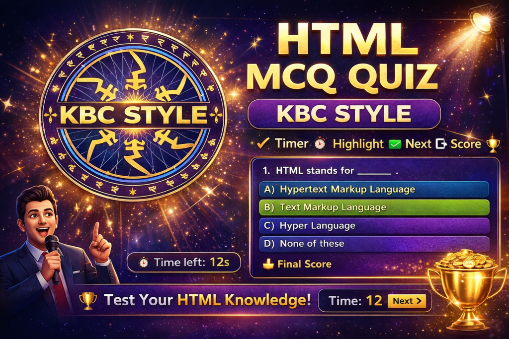 MCQ QUIZ: HTML