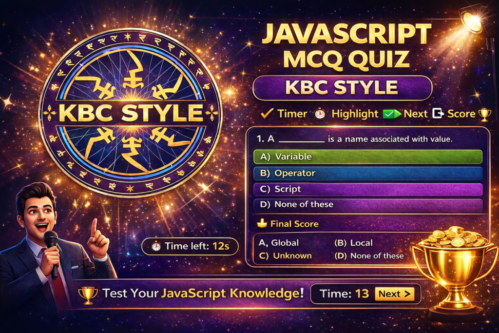 MCQ QUIZ: JAVASCRIPT