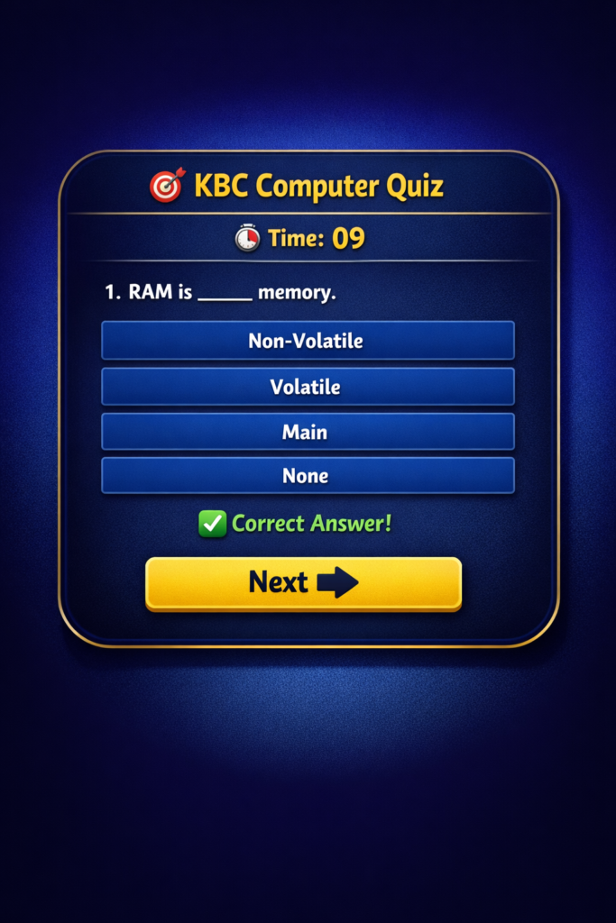 MCQ: Fundamental of Computer