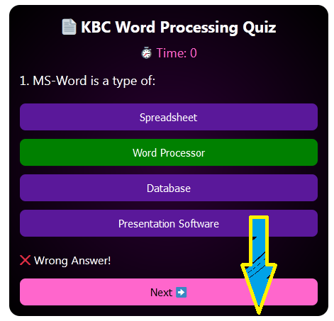 MCQ: Word Processing Advance-10th class